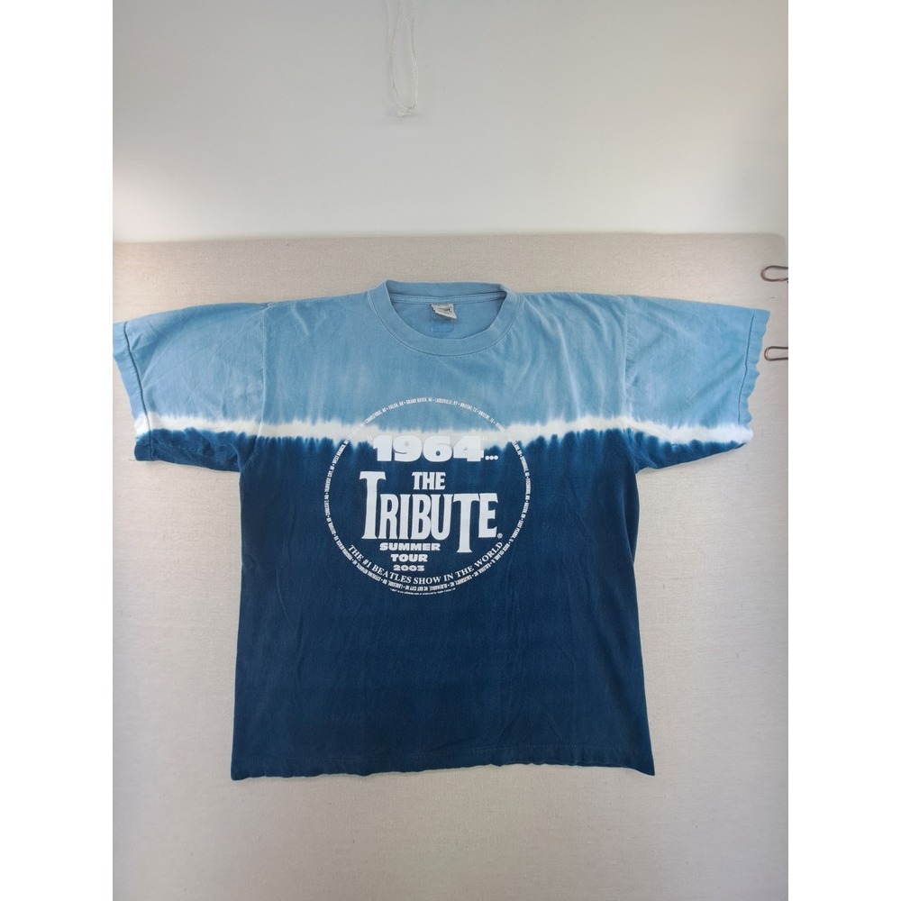 Vtg 1964 The Tribute Tour 2003 Signed T-Shirt Large Beatles Cover Band Single